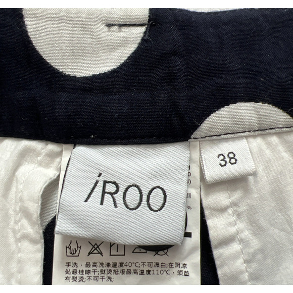 iROO Pants Womens 38 US 6-8 Blue Polka Dot Culottes Cropped Wide Leg Lagenlook - Picture 3 of 12